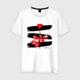 Мужская футболка хлопок с принтом Depeche Mode   Violation mode в Курске, 100% хлопок | прямой крой, круглый вырез горловины, длина до линии бедер, слегка спущенное плечо. | 