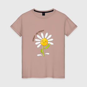 Женская футболка хлопок с принтом Солнечная ромашка , 100% хлопок | прямой крой, круглый вырез горловины, длина до линии бедер, слегка спущенное плечо | 