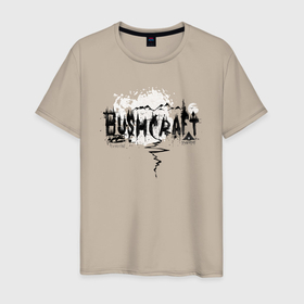 Мужская футболка хлопок с принтом Бушкрафт   навигация в Белгороде, 100% хлопок | прямой крой, круглый вырез горловины, длина до линии бедер, слегка спущенное плечо. | 