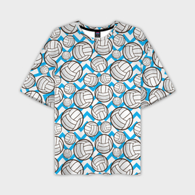 Мужская футболка oversize 3D с принтом Мячи волейбольные паттерн в Петрозаводске,  |  | 