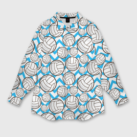 Мужская рубашка oversize 3D с принтом Мячи волейбольные паттерн в Кировске,  |  | Тематика изображения на принте: 
