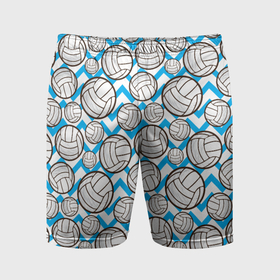 Мужские шорты спортивные с принтом Мячи волейбольные паттерн в Кировске,  |  | 