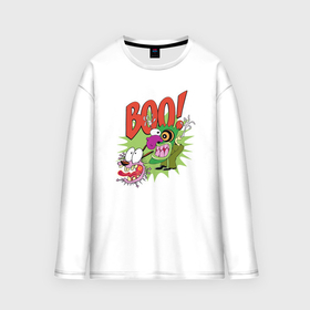 Мужской лонгслив oversize хлопок с принтом Boo в Тюмени,  |  | 