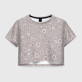 Женская футболка Crop-top 3D с принтом Светлый пыльно розовый паттерн пузырьки в Белгороде, 100% полиэстер | круглая горловина, длина футболки до линии талии, рукава с отворотами | 