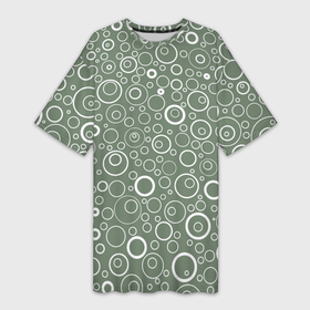 Платье-футболка 3D с принтом Серо зелёный паттерн пузырьки в Тюмени,  |  | 