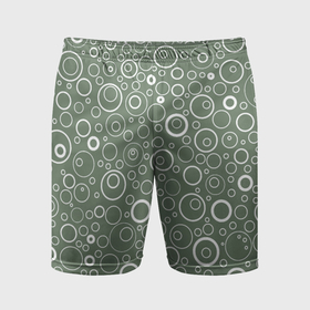 Мужские шорты спортивные с принтом Серо зелёный паттерн пузырьки ,  |  | 