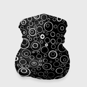 Бандана-труба 3D с принтом Чёрный паттерн пузырьки в Тюмени, 100% полиэстер, ткань с особыми свойствами — Activecool | плотность 150‒180 г/м2; хорошо тянется, но сохраняет форму | 