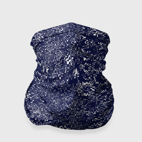 Бандана-труба 3D с принтом Тёмно синий с белым абстрактный искажение в Тюмени, 100% полиэстер, ткань с особыми свойствами — Activecool | плотность 150‒180 г/м2; хорошо тянется, но сохраняет форму | Тематика изображения на принте: 