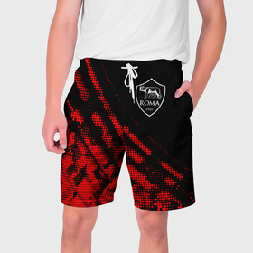 Мужские шорты 3D с принтом Roma sport grunge в Новосибирске,  полиэстер 100% | прямой крой, два кармана без застежек по бокам. Мягкая трикотажная резинка на поясе, внутри которой широкие завязки. Длина чуть выше колен | 