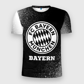 Мужская футболка 3D Slim с принтом Bayern sport на темном фоне , 100% полиэстер с улучшенными характеристиками | приталенный силуэт, круглая горловина, широкие плечи, сужается к линии бедра | 