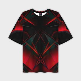 Мужская футболка oversize 3D с принтом Текстура красный хрусталь в Петрозаводске,  |  | Тематика изображения на принте: 