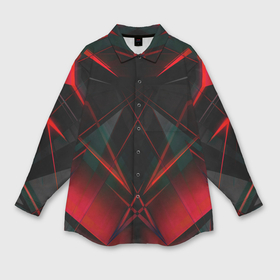 Мужская рубашка oversize 3D с принтом Текстура красный хрусталь в Петрозаводске,  |  | Тематика изображения на принте: 