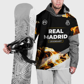 Накидка на куртку 3D с принтом Real Madrid legendary sport fire в Новосибирске, 100% полиэстер |  | 