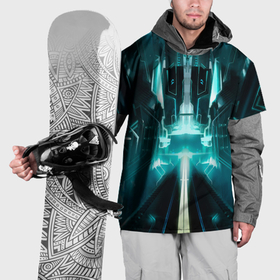 Накидка на куртку 3D с принтом Киберпанк город в Курске, 100% полиэстер |  | 