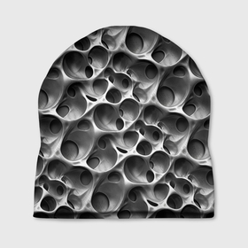 Шапка 3D с принтом Металл   текстура в Новосибирске, 100% полиэстер | универсальный размер, печать по всей поверхности изделия | 