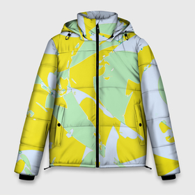 Мужская зимняя куртка 3D с принтом Салатово жёлтые пятна в Тюмени, верх — 100% полиэстер; подкладка — 100% полиэстер; утеплитель — 100% полиэстер | длина ниже бедра, свободный силуэт Оверсайз. Есть воротник-стойка, отстегивающийся капюшон и ветрозащитная планка. 

Боковые карманы с листочкой на кнопках и внутренний карман на молнии. | 
