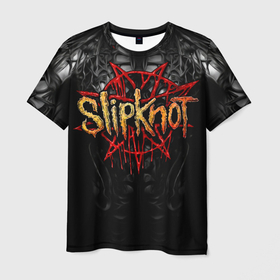 Мужская футболка 3D с принтом Slipknot band в Рязани, 100% полиэфир | прямой крой, круглый вырез горловины, длина до линии бедер | 