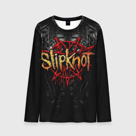 Мужской лонгслив 3D с принтом Slipknot band в Новосибирске, 100% полиэстер | длинные рукава, круглый вырез горловины, полуприлегающий силуэт | Тематика изображения на принте: 