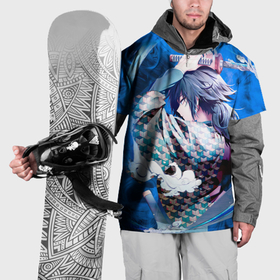 Накидка на куртку 3D с принтом Гию Томиока из Клинка рассекающего демонов в Белгороде, 100% полиэстер |  | Тематика изображения на принте: 