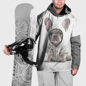 Накидка на куртку 3D с принтом Модный французский бульдог в Курске, 100% полиэстер |  | Тематика изображения на принте: 
