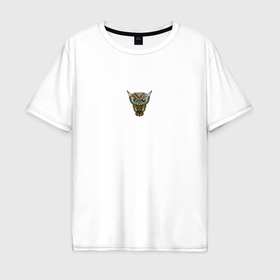 Мужская футболка хлопок Oversize с принтом Взгляд совы в Курске, 100% хлопок | свободный крой, круглый ворот, “спинка” длиннее передней части | 
