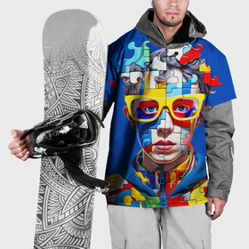 Накидка на куртку 3D с принтом Мальчик из пазлов в Екатеринбурге, 100% полиэстер |  | Тематика изображения на принте: 