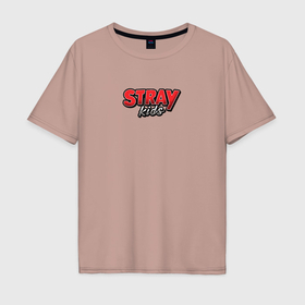 Мужская футболка хлопок Oversize с принтом Stray Kids funs в Екатеринбурге, 100% хлопок | свободный крой, круглый ворот, “спинка” длиннее передней части | 