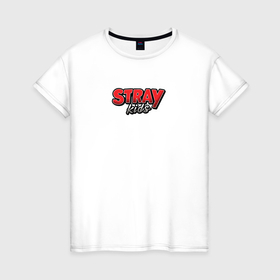 Женская футболка хлопок с принтом Stray Kids funs в Екатеринбурге, 100% хлопок | прямой крой, круглый вырез горловины, длина до линии бедер, слегка спущенное плечо | 