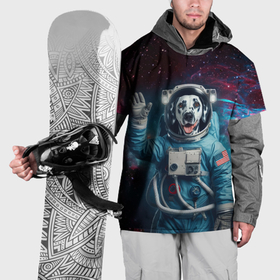 Накидка на куртку 3D с принтом Далматинец бравый космонавт   нейросеть в Кировске, 100% полиэстер |  | 