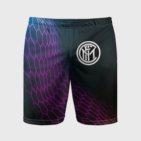 Мужские шорты спортивные с принтом Inter футбольная сетка в Курске,  |  | Тематика изображения на принте: 