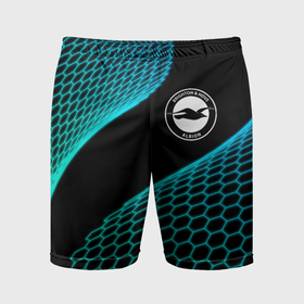 Мужские шорты спортивные с принтом Brighton football net в Курске,  |  | Тематика изображения на принте: 