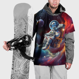 Накидка на куртку 3D с принтом Космонавт далматинец в неоновой галактике в Кировске, 100% полиэстер |  | Тематика изображения на принте: 