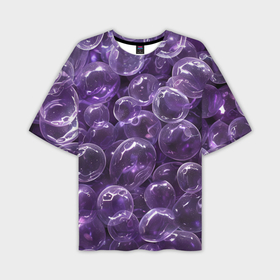 Мужская футболка oversize 3D с принтом Фиолетовые пузыри в Санкт-Петербурге,  |  | Тематика изображения на принте: 