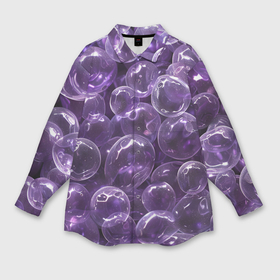 Мужская рубашка oversize 3D с принтом Фиолетовые пузыри в Санкт-Петербурге,  |  | Тематика изображения на принте: 