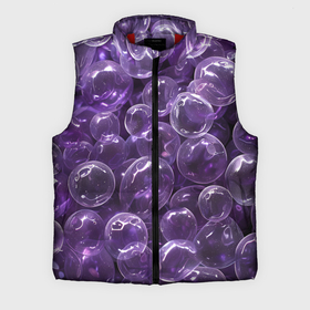 Мужской жилет утепленный 3D с принтом Фиолетовые пузыри в Санкт-Петербурге,  |  | Тематика изображения на принте: 