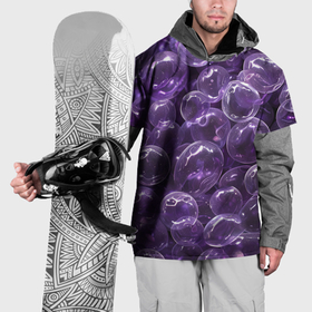 Накидка на куртку 3D с принтом Фиолетовые пузыри в Санкт-Петербурге, 100% полиэстер |  | Тематика изображения на принте: 