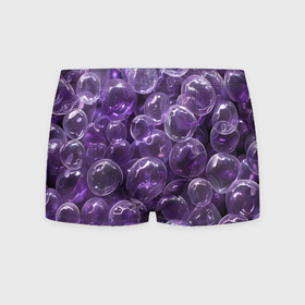 Мужские трусы 3D с принтом Фиолетовые пузыри в Санкт-Петербурге, 50% хлопок, 50% полиэстер | классическая посадка, на поясе мягкая тканевая резинка | Тематика изображения на принте: 