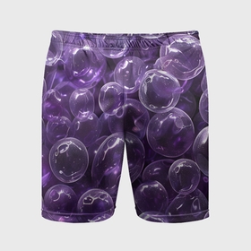 Мужские шорты спортивные с принтом Фиолетовые пузыри в Екатеринбурге,  |  | 