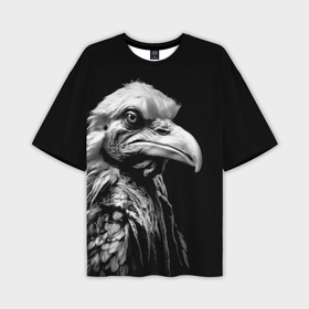 Мужская футболка oversize 3D с принтом Суровый готический орел в Екатеринбурге,  |  | 