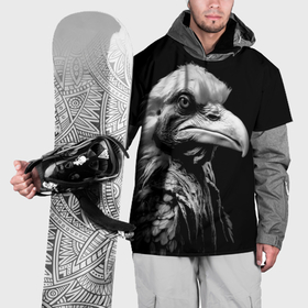 Накидка на куртку 3D с принтом Суровый готический орел в Петрозаводске, 100% полиэстер |  | Тематика изображения на принте: 
