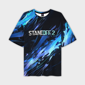 Мужская футболка oversize 3D с принтом Синие осколки   Стендофф 2 в Белгороде,  |  | 