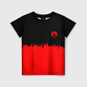 Детская футболка 3D с принтом Half life logo pattern steel в Екатеринбурге, 100% гипоаллергенный полиэфир | прямой крой, круглый вырез горловины, длина до линии бедер, чуть спущенное плечо, ткань немного тянется | 