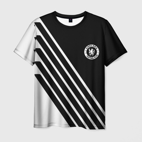 Мужская футболка 3D с принтом Chelsea football club sport в Петрозаводске, 100% полиэфир | прямой крой, круглый вырез горловины, длина до линии бедер | 