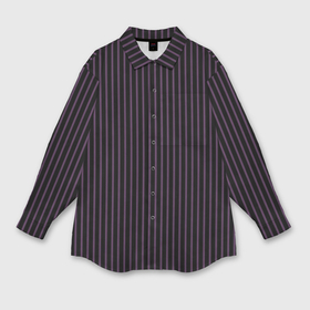 Мужская рубашка oversize 3D с принтом Тёмный фиолетовый в полоску ,  |  | 