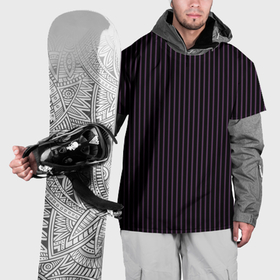 Накидка на куртку 3D с принтом Тёмный фиолетовый в полоску , 100% полиэстер |  | 