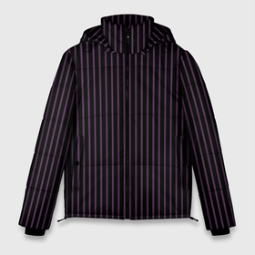 Мужская зимняя куртка 3D с принтом Тёмный фиолетовый в полоску в Новосибирске, верх — 100% полиэстер; подкладка — 100% полиэстер; утеплитель — 100% полиэстер | длина ниже бедра, свободный силуэт Оверсайз. Есть воротник-стойка, отстегивающийся капюшон и ветрозащитная планка. 

Боковые карманы с листочкой на кнопках и внутренний карман на молнии. | 
