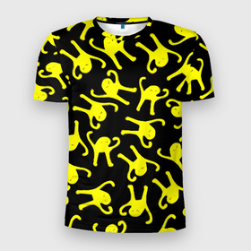 Мужская футболка 3D Slim с принтом Ъуъ съука pattern mem в Тюмени, 100% полиэстер с улучшенными характеристиками | приталенный силуэт, круглая горловина, широкие плечи, сужается к линии бедра | 