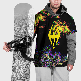 Накидка на куртку 3D с принтом The elder scrolls краски глитч в Курске, 100% полиэстер |  | Тематика изображения на принте: 