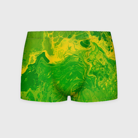Мужские трусы 3D с принтом Зеленые подтеки в Санкт-Петербурге, 50% хлопок, 50% полиэстер | классическая посадка, на поясе мягкая тканевая резинка | 