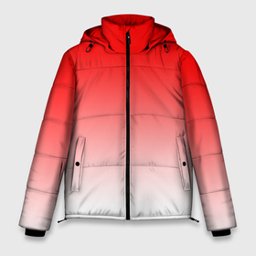 Мужская зимняя куртка 3D с принтом Красно белый градиент в Тюмени, верх — 100% полиэстер; подкладка — 100% полиэстер; утеплитель — 100% полиэстер | длина ниже бедра, свободный силуэт Оверсайз. Есть воротник-стойка, отстегивающийся капюшон и ветрозащитная планка. 

Боковые карманы с листочкой на кнопках и внутренний карман на молнии. | 